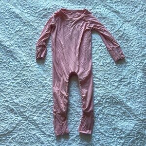 3-6 month little Sleepies bubblegum ribbed zippy bamboo